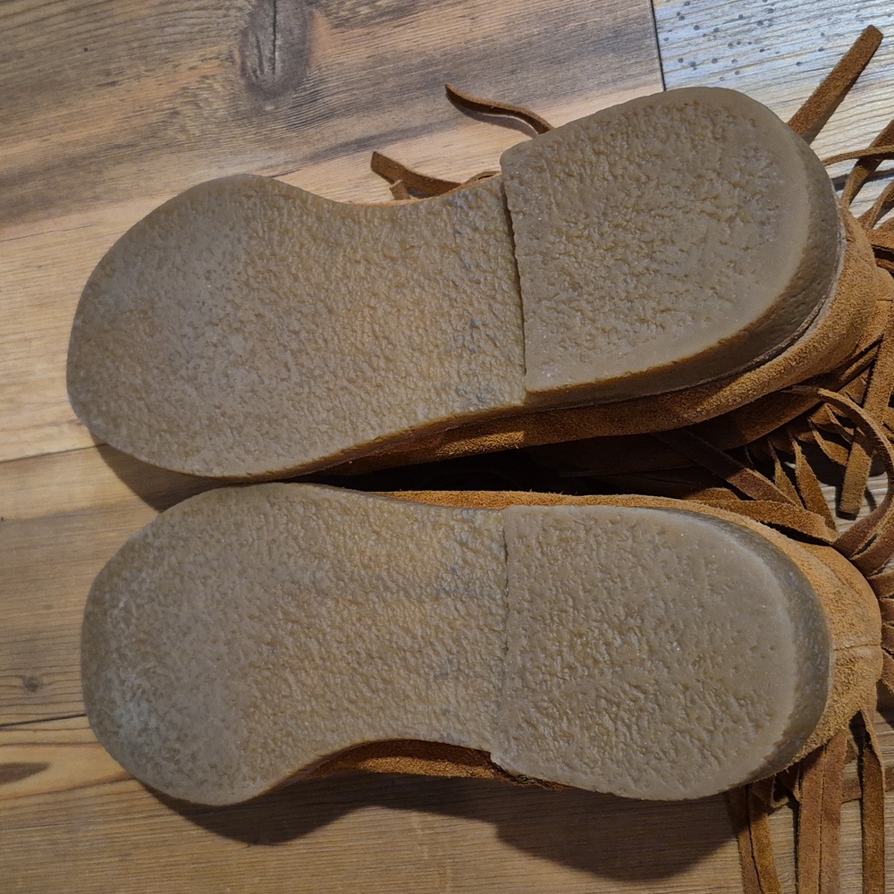 KATE SPADE 'Betsie' Suede Flat Boho Fringe Ankle Boots, Size 8.5M - Picture 5 of 16